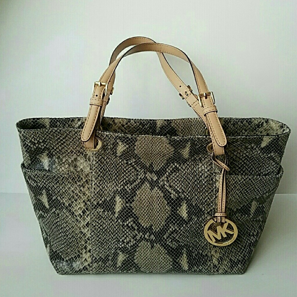 Michael Kors jet set python tote bag